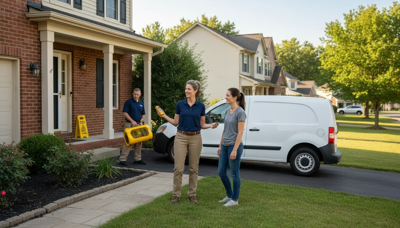 Residential water damage restoration in Niota, IL